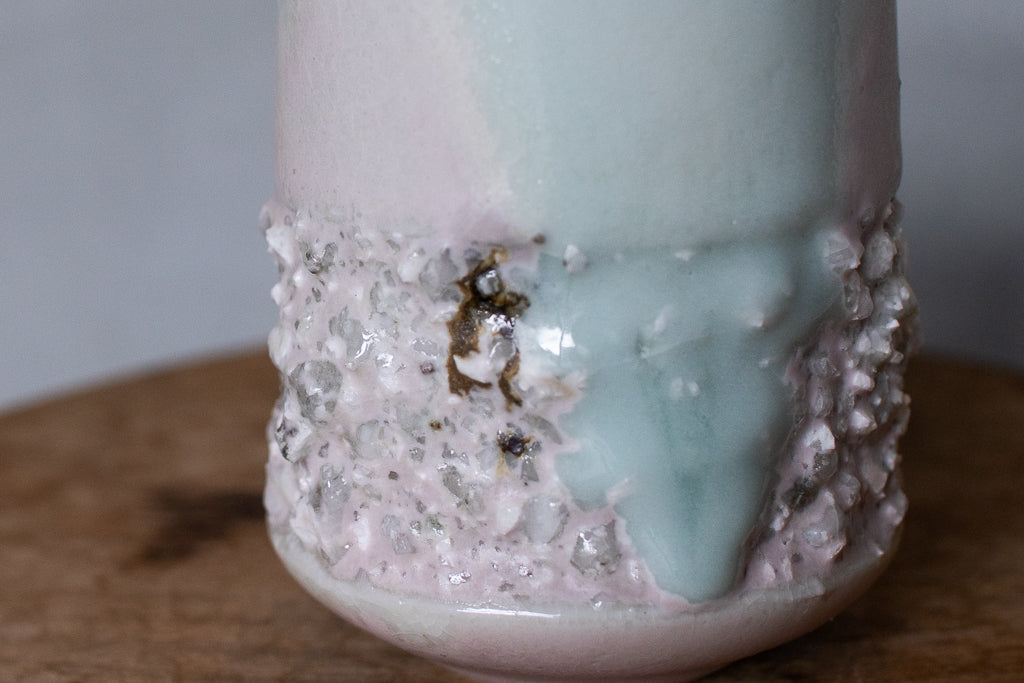 野中麟太郎 / 石のカップ(白水色ピンク・太タイプ)