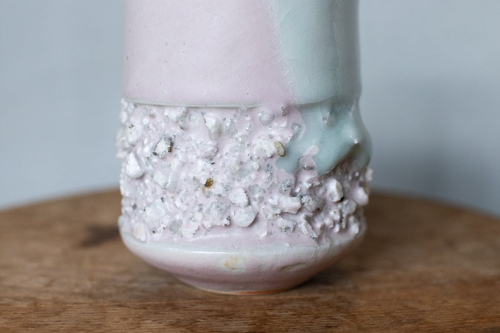 野中麟太郎 / 石のカップ(白水色ピンク・太タイプ)