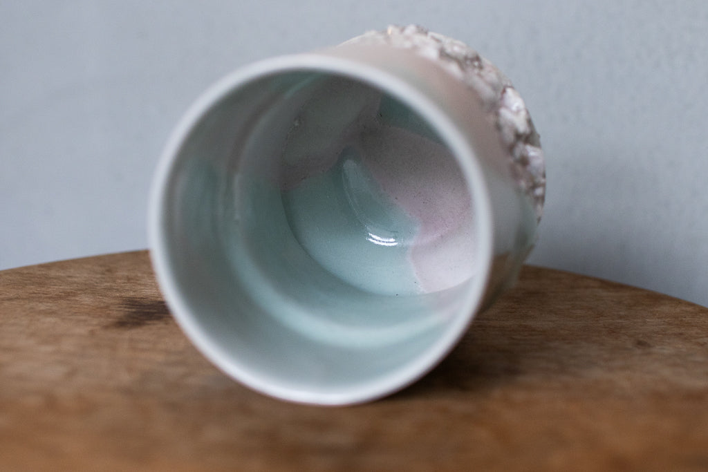 野中麟太郎 / 石のカップ(白水色ピンク・太タイプ)