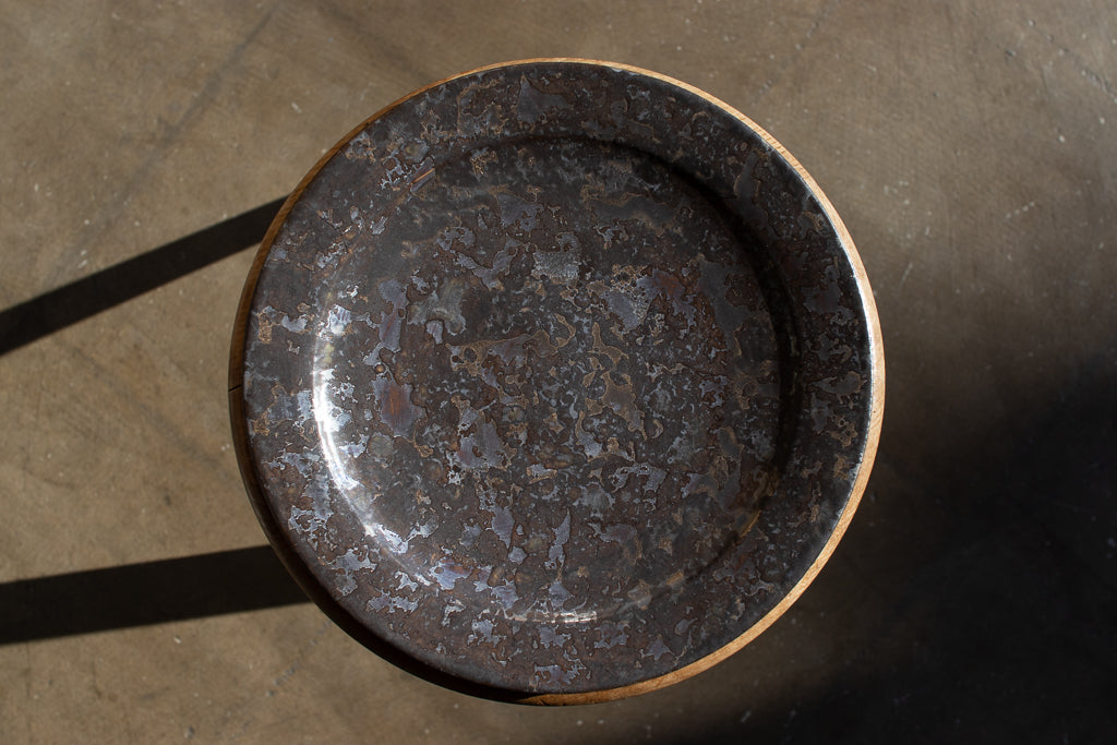 平井秀 / リムプレート(くろがね) 8寸 24.5cm