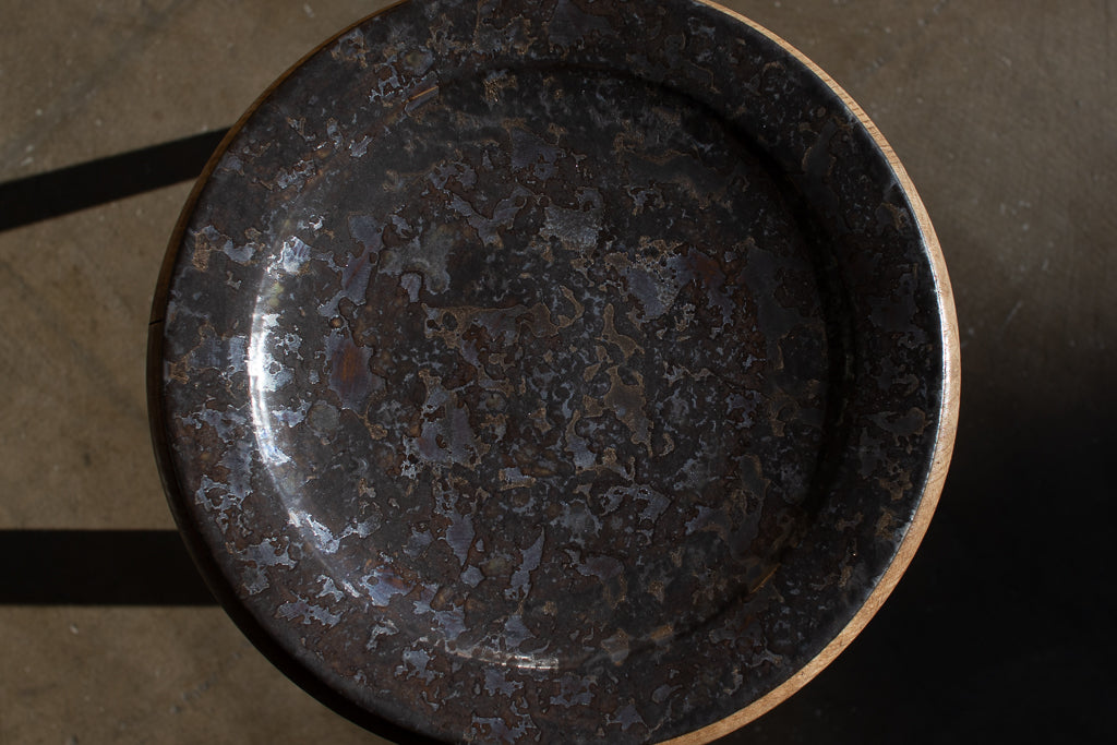 平井秀 / リムプレート(くろがね) 8寸 24.5cm