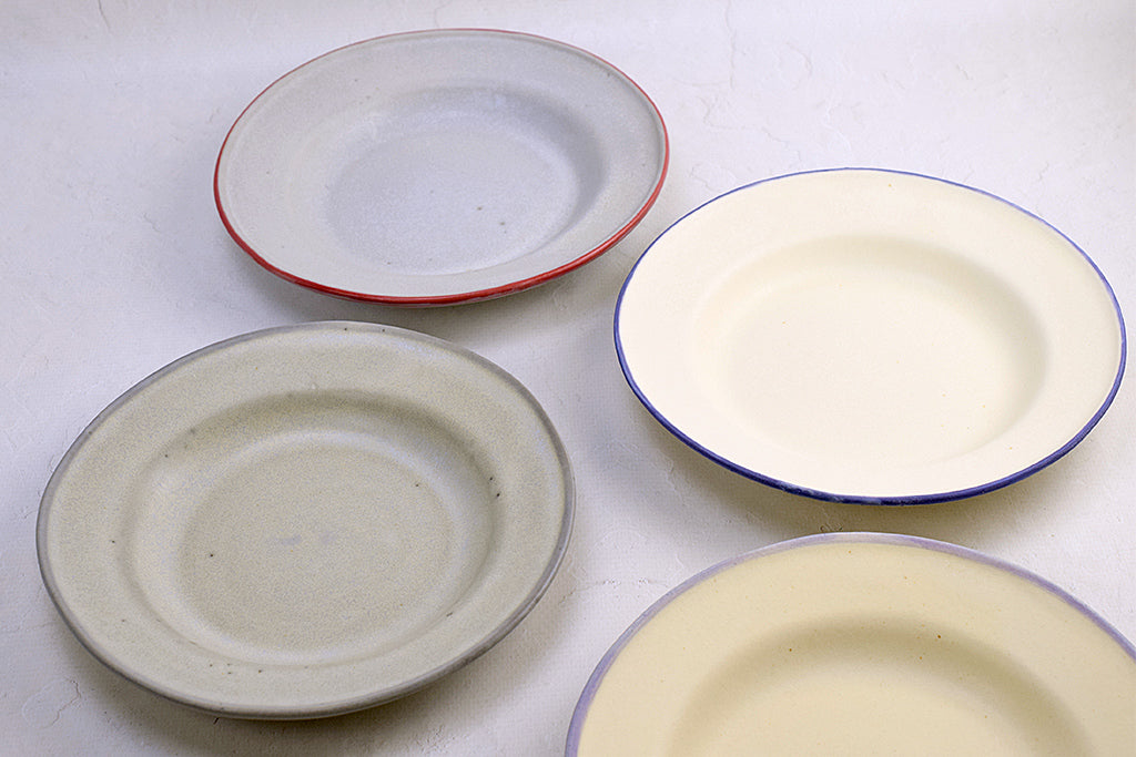 うつわボーメ / リム深皿S(グレー地)