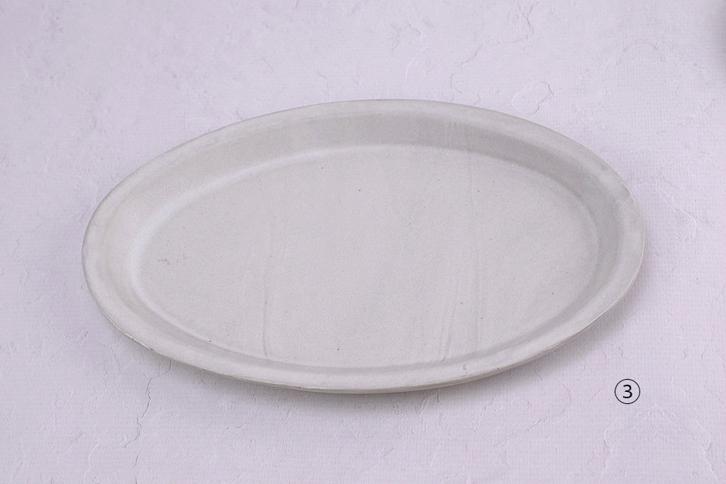 Baume / Marble Oval Plate M Gray