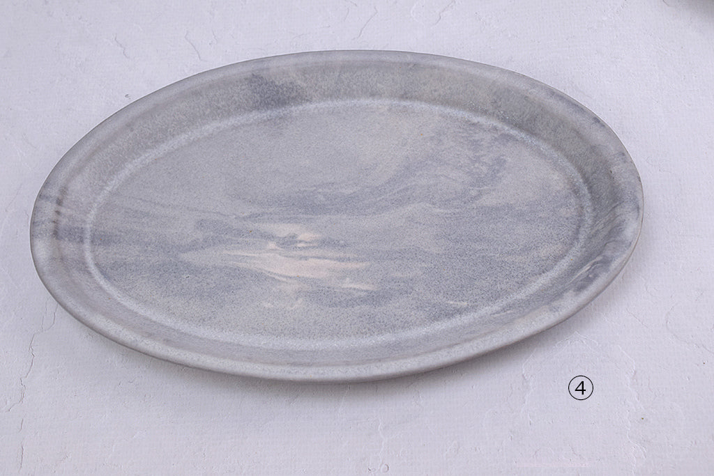 Baume / Marble Oval Plate M Gray