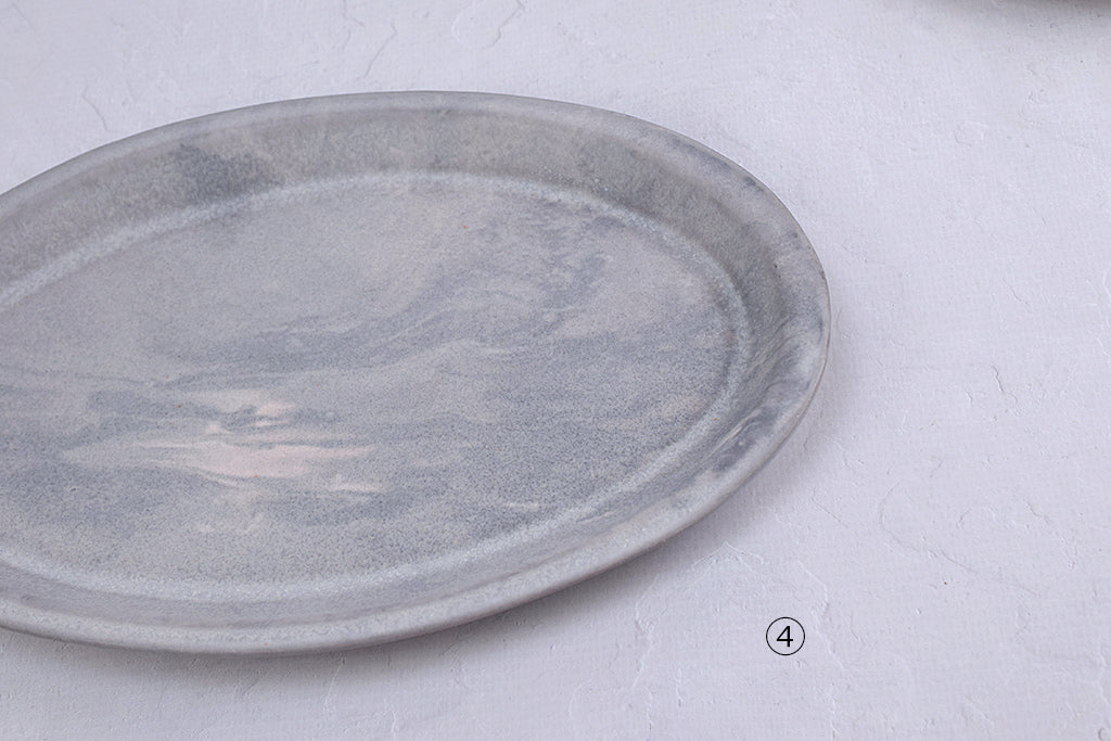 Baume / Marble Oval Plate M Gray