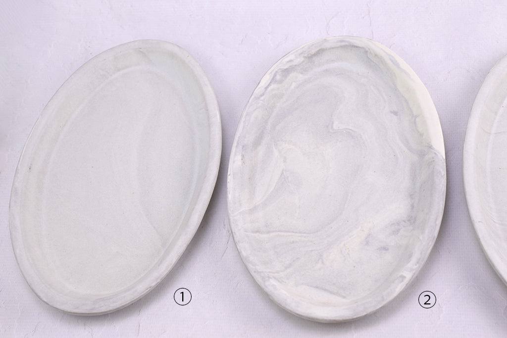 Baume / Marble Oval Plate M Gray
