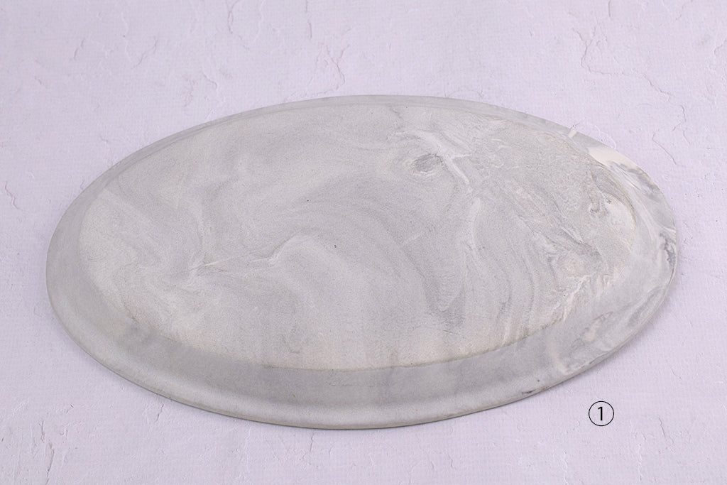 Baume / Marble Oval Plate M Gray