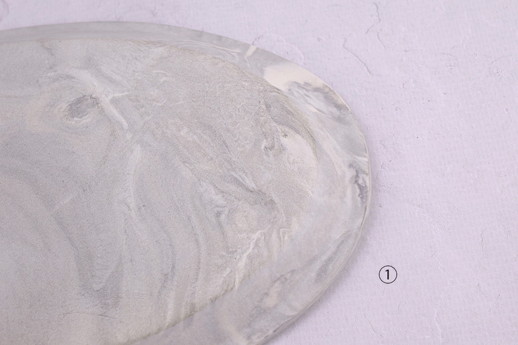 Baume / Marble Oval Plate M Gray