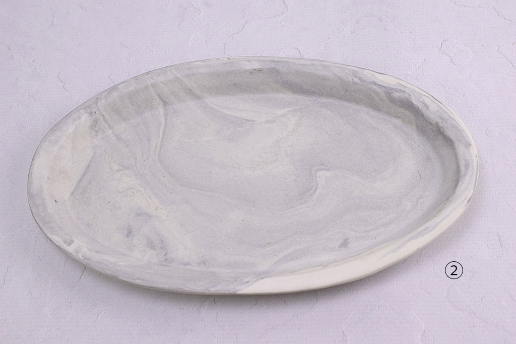 Baume / Marble Oval Plate M Gray