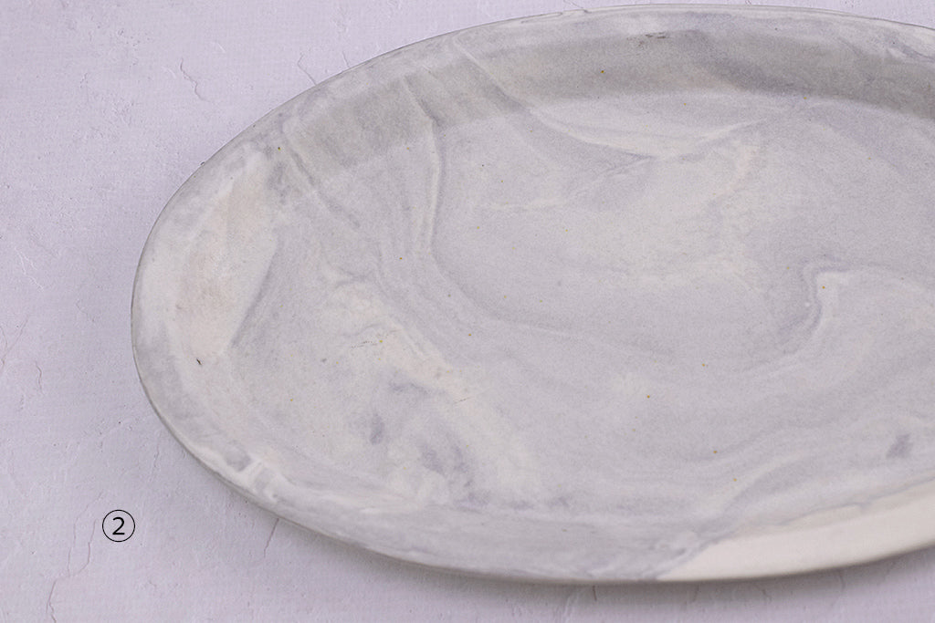 Baume / Marble Oval Plate M Gray