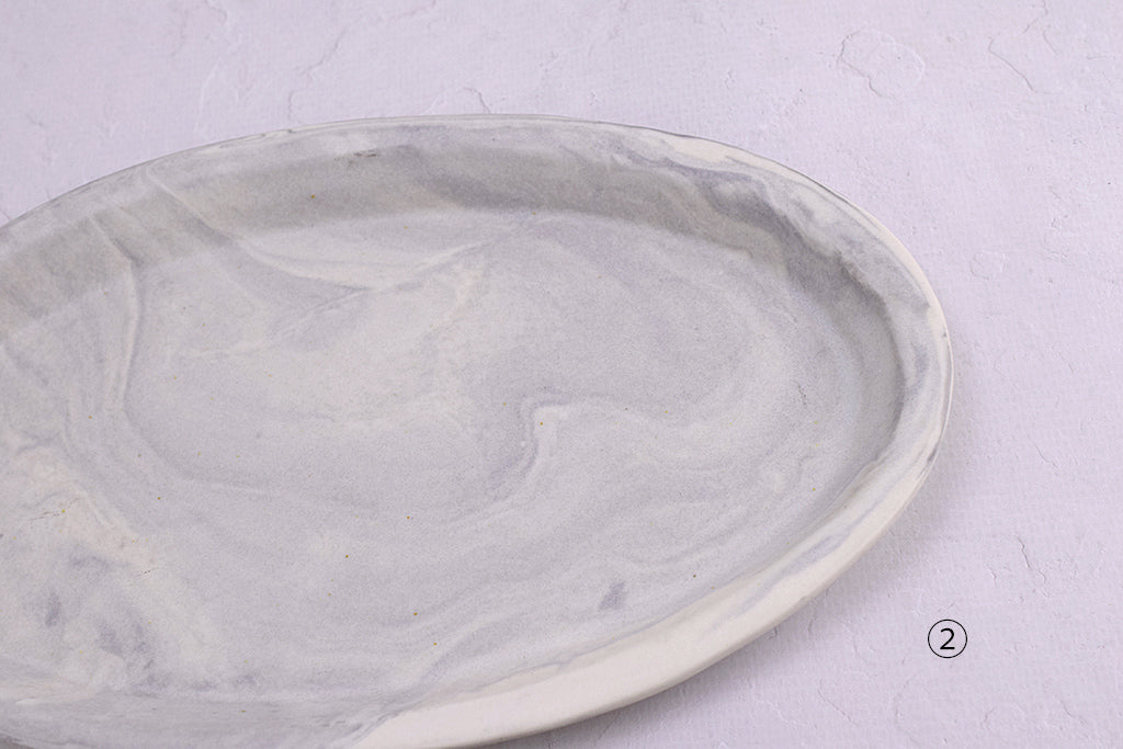 Baume / Marble Oval Plate M Gray