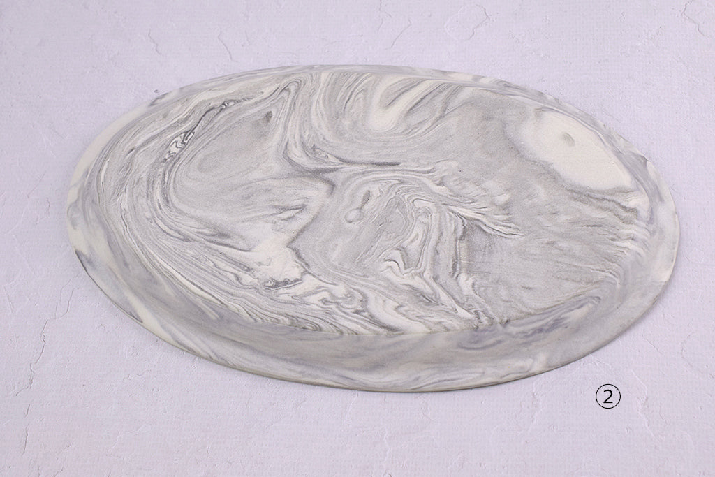 Baume / Marble Oval Plate M Gray