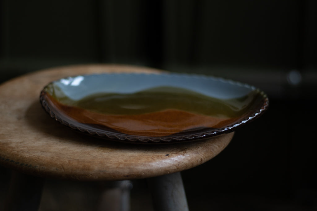 佐川義乱 / オーバル皿(ブルー系)