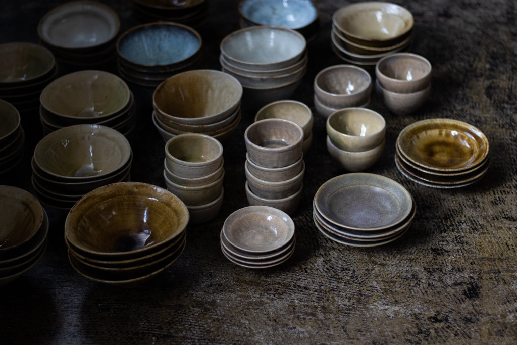 鈴木まるみ / 楕円鉢M(飴灰半掛け)