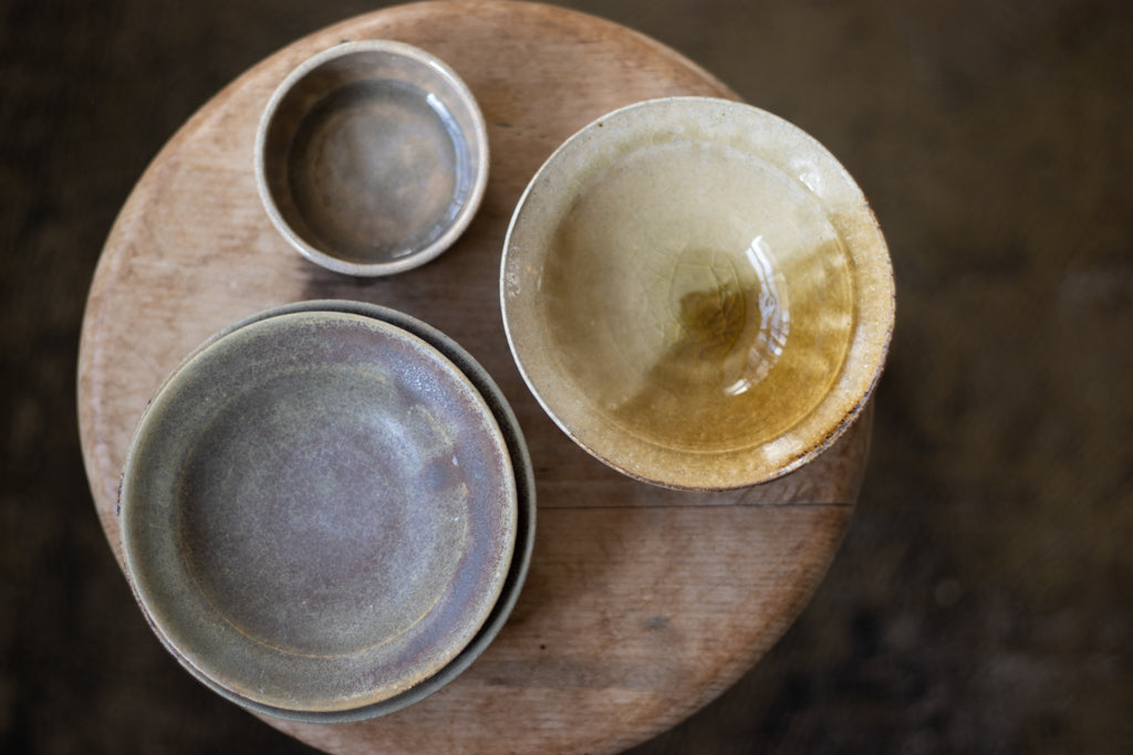 鈴木まるみ / 楕円鉢M(飴灰半掛け)