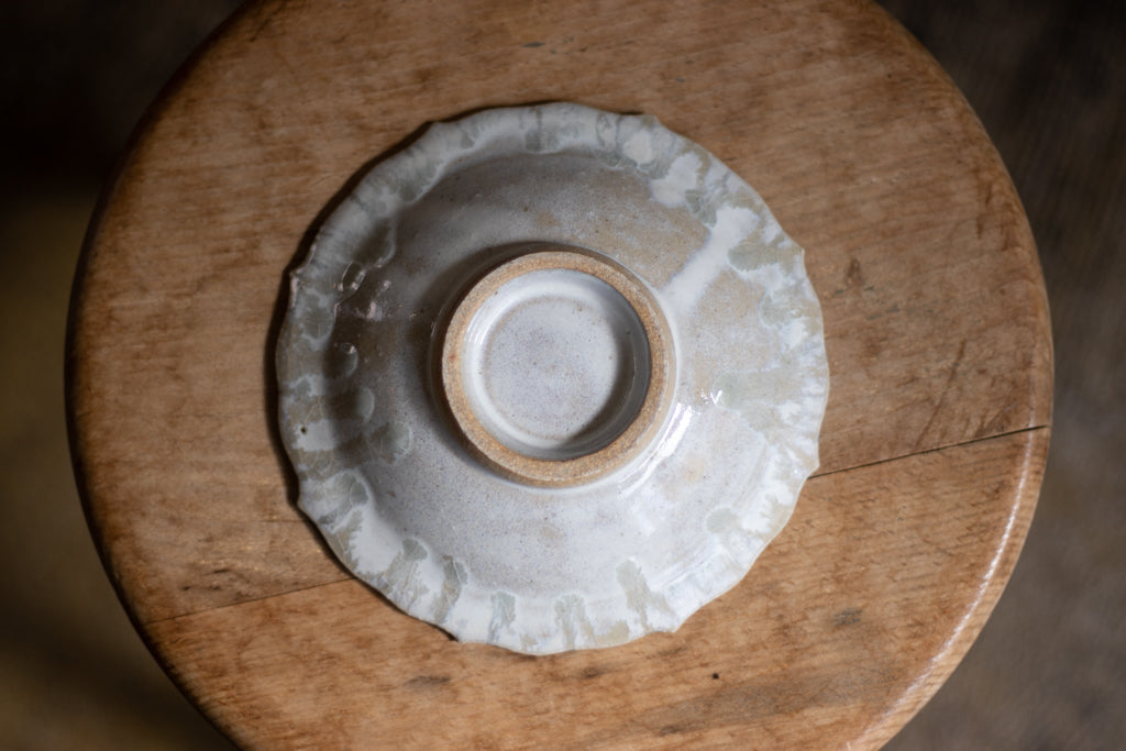 村澤享 / 稜花小皿 青灰釉