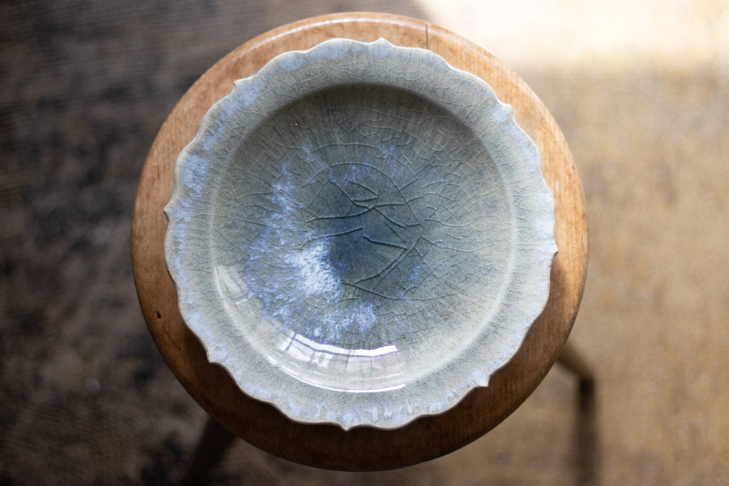 村澤享 / 稜花皿 青灰釉 うつわ 陶芸 通販
