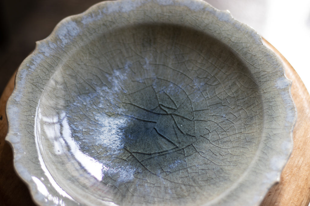 村澤享 / 稜花皿 青灰釉 うつわ 陶芸 通販