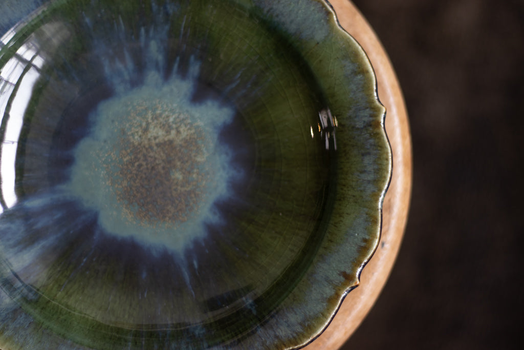 Toru Murasawa / Ryohana platter 8 inches green glitter pottery pottery mail order