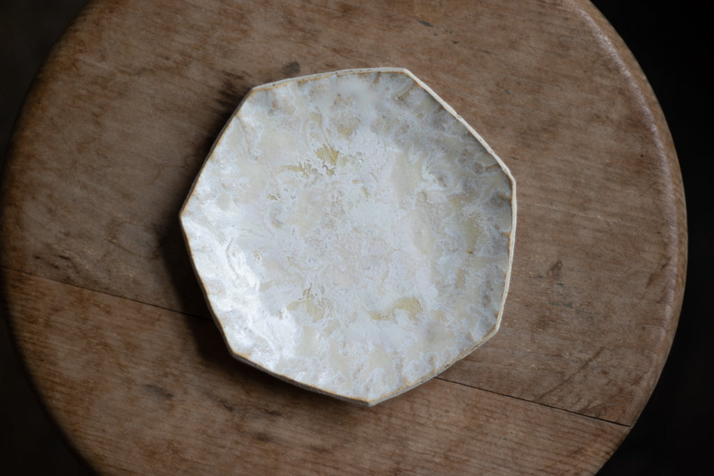 鈴木圭太 / 4寸ナナカク皿(しろ)