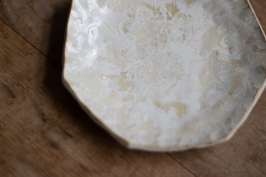 鈴木圭太 / 4寸ナナカク皿(しろ)