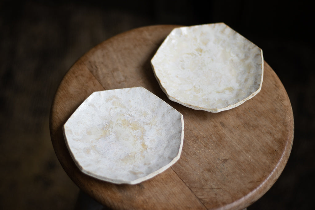 鈴木圭太 / 4寸ナナカク皿(しろ)