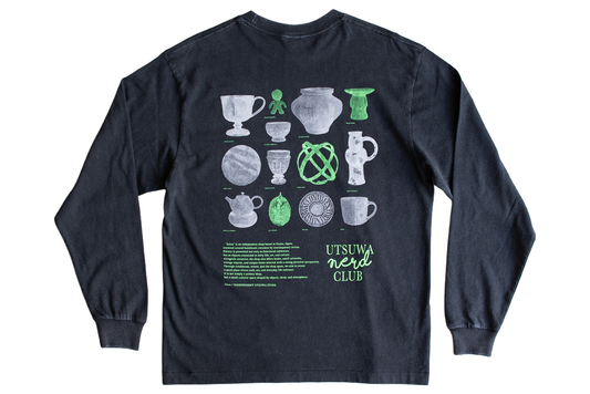 【送料込み】futou original "UTSUWA NERD CLUB" L/S Tシャツ フェードブラック
