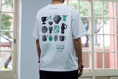 【送料込み】futou original "UTSUWA NERD CLUB" S/S Tee ワイドシルエット 白・スミクロ