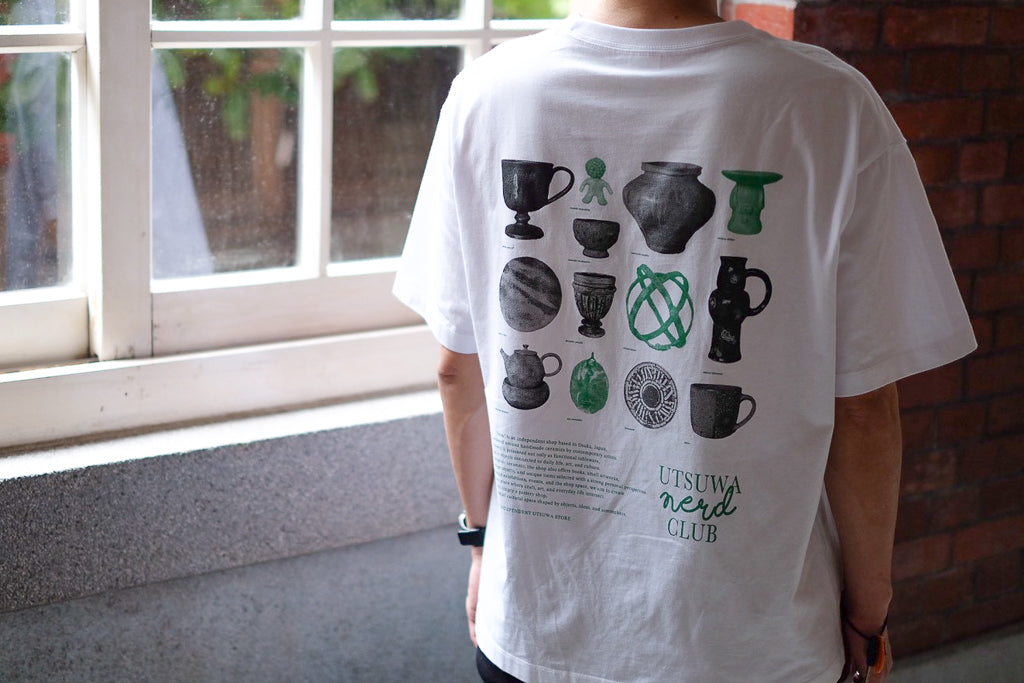 【送料込み】futou original "UTSUWA NERD CLUB" S/S Tee ワイドシルエット 白・スミクロ