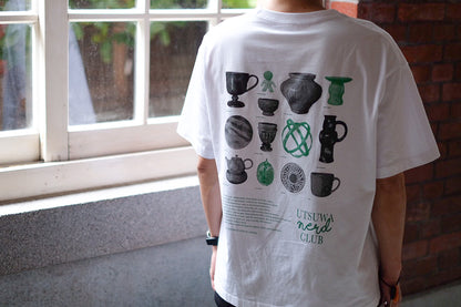 【送料込み】futou original "UTSUWA NERD CLUB" S/S Tee ワイドシルエット 白・スミクロ