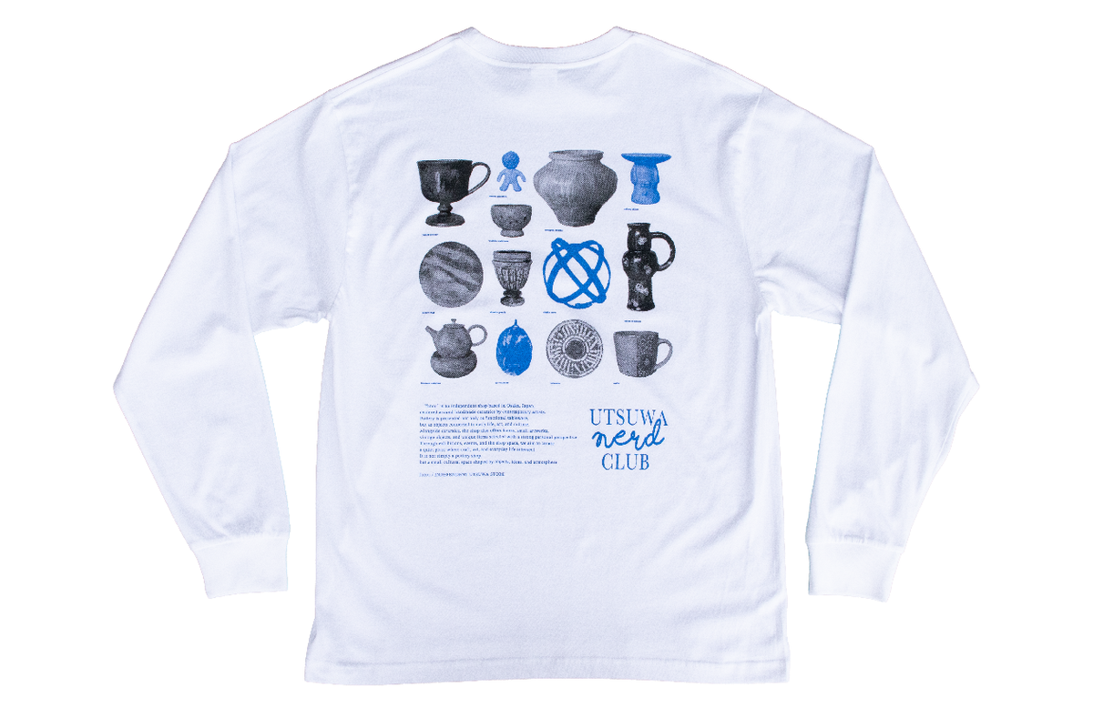 【送料込み】futou original "UTSUWA NERD CLUB" L/S Tシャツ ホワイト セミワイドシルエット