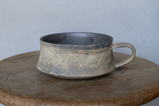 中島智靖 / 枯色線紋 角スープカップ