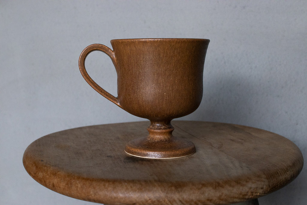 yoshida pottery / 玉脚コーヒーカップ（さびいろ こはく）'25