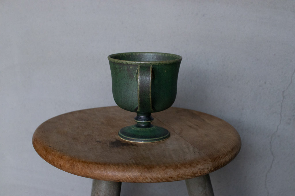 yoshida pottery / 玉脚コーヒーカップ（さびいろ うぐいす）'25
