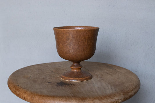 yoshida pottery / 玉脚アイスカップ（さびいろ こはく）'25 ゴブレット