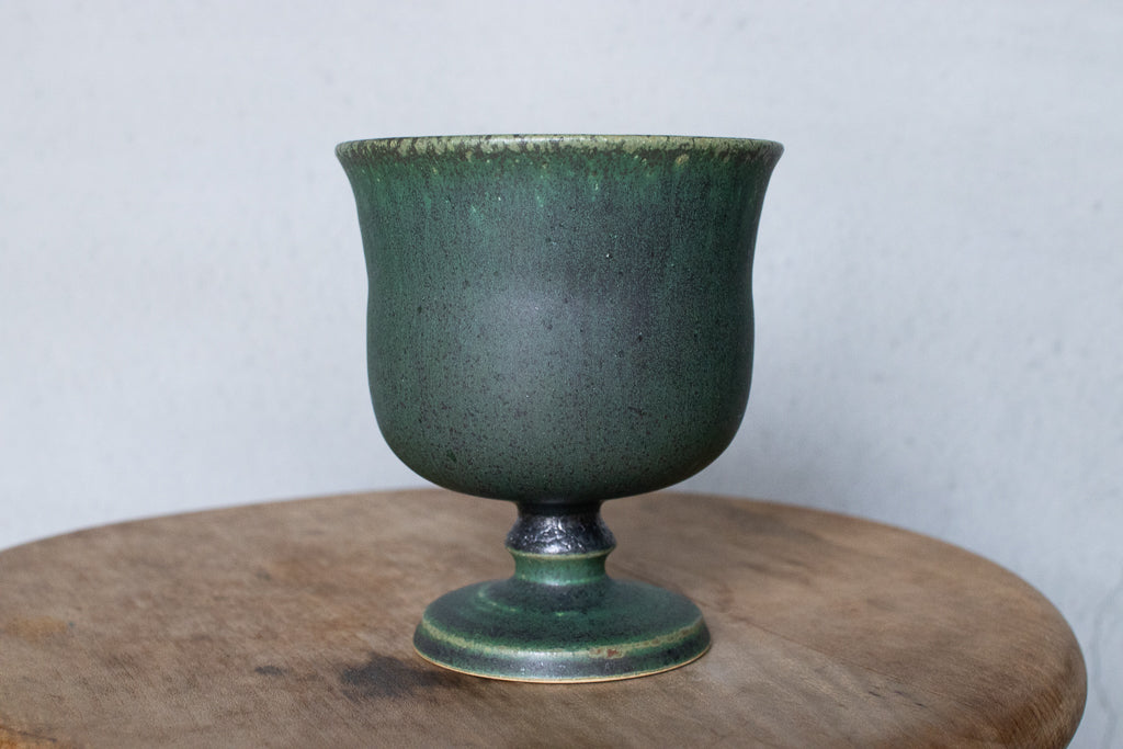 yoshida pottery / 玉脚アイスカップ（さびいろ うぐいす）'25 ゴブレット