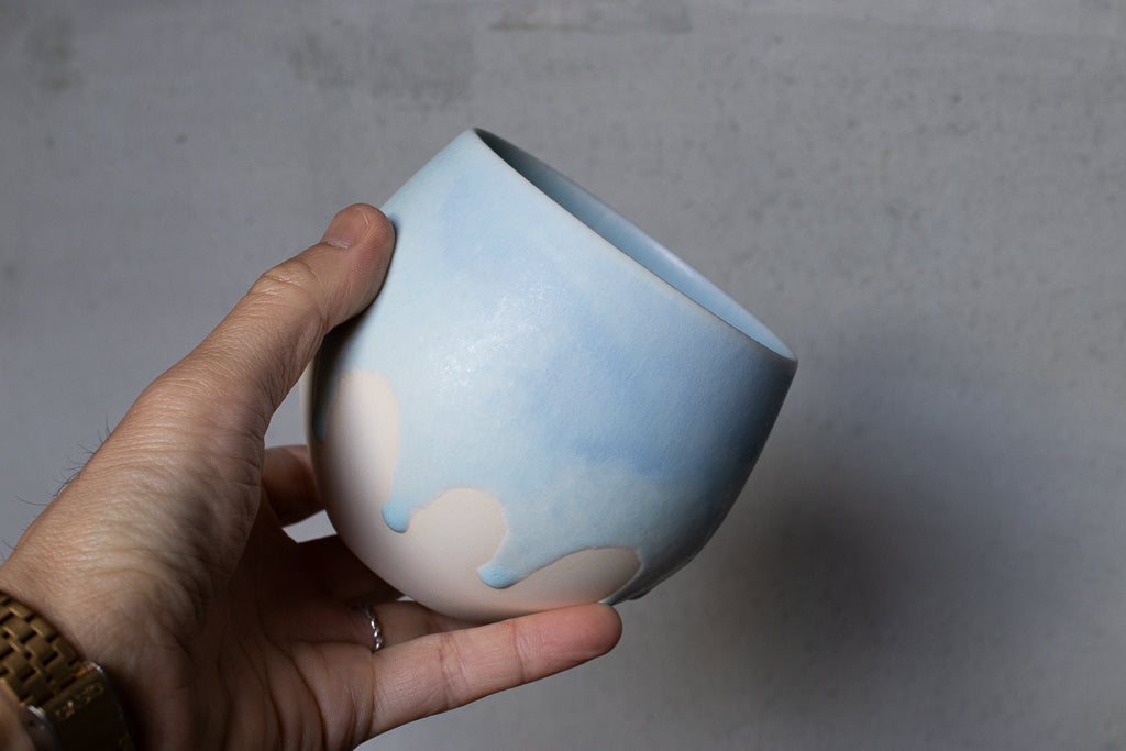 馬場匠 / 卵カップ 大  水色 ボウル 汲み出し 湯呑み フリーカップ