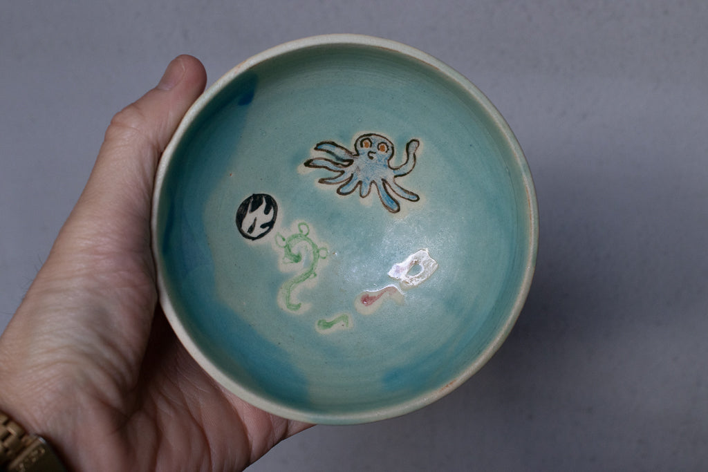 時山桜 / 青いオクトパスの小皿/小鉢