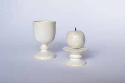 yoshida pottery / Jade leg cup (antique white)