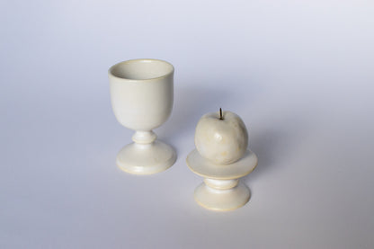 yoshida pottery / Jade leg cup (antique white)