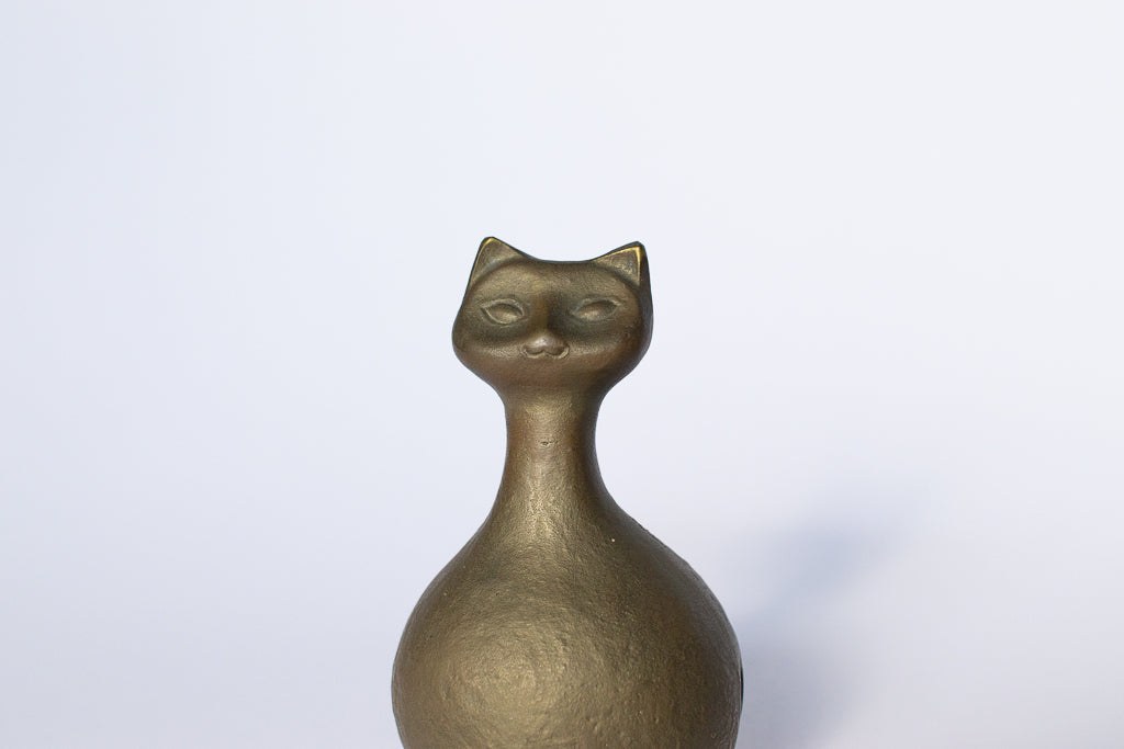 謎古物 / ブロンズ製の猫ちゃんの鈴 オブジェ ヴィンテージ 古道具