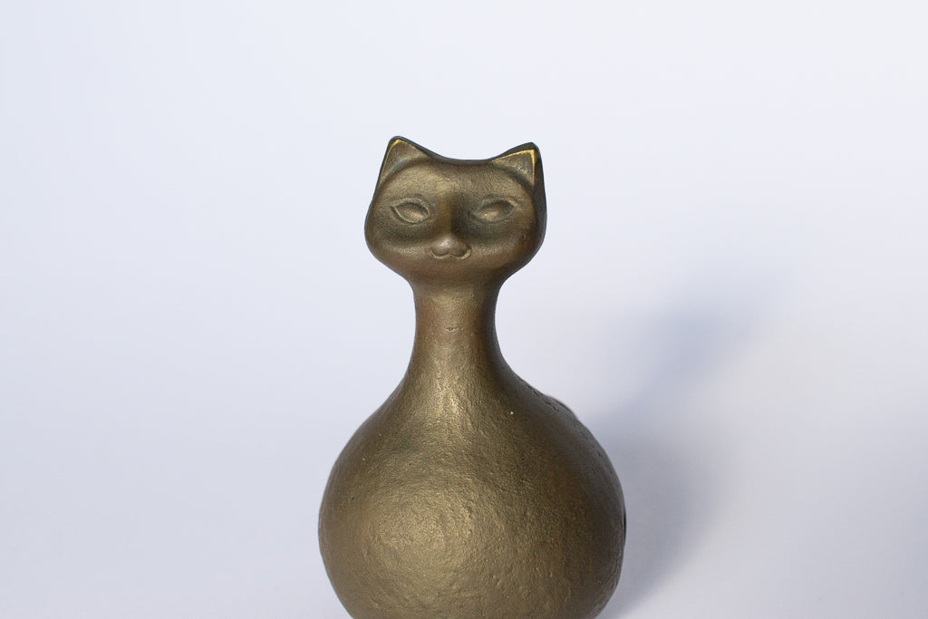 謎古物 / ブロンズ製の猫ちゃんの鈴 オブジェ ヴィンテージ 古道具