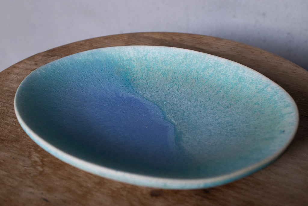 馬場匠 / オーバルプレート 楕円皿 ブルー系 Bamba Takumi 陶芸 うつわ