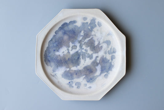 タナカ製陶 / 八角皿 8寸 23.5cm クリスタルブルー