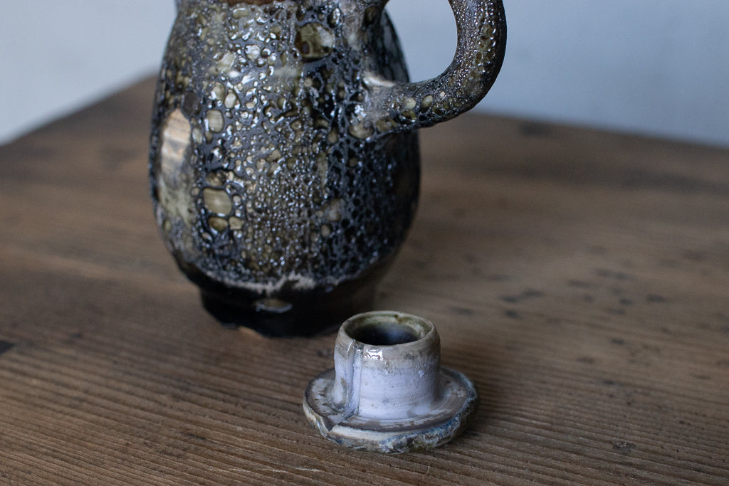 Koichi Ohara / Single-sided white and black pottery with handle Ceramics mail order