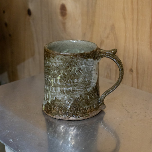 西川真衣 / 角マグカップ（飛びカンナに刷毛目）