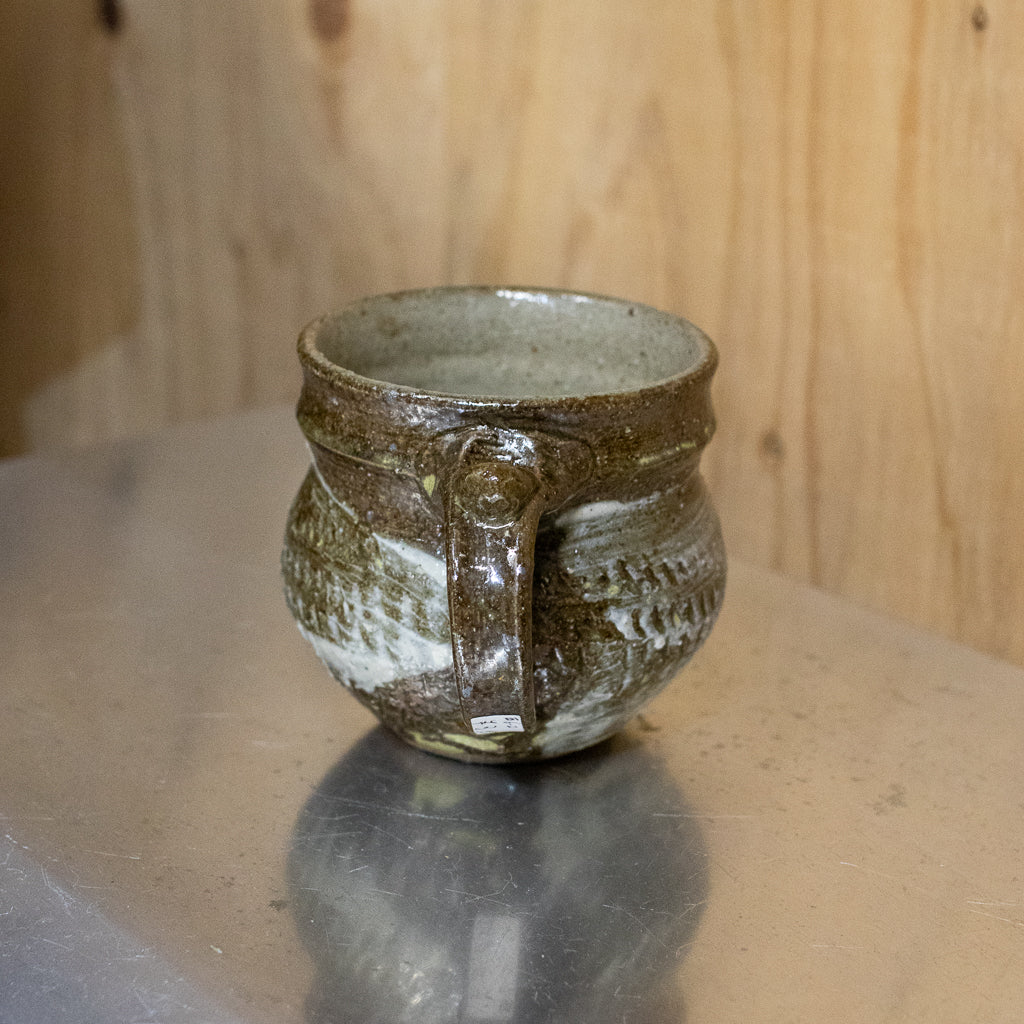 西川真衣 / 丸マグカップ（飛びカンナに刷毛目）