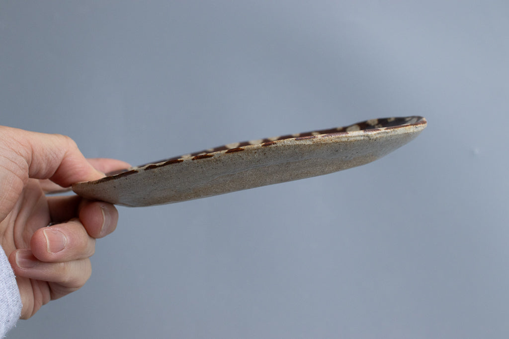 西川真衣 / ミニオーバル皿 鉄絵・蝋抜き