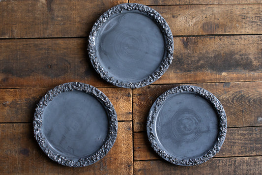 野中麟太郎 / stone plate black 石の皿 黒 小 20cm