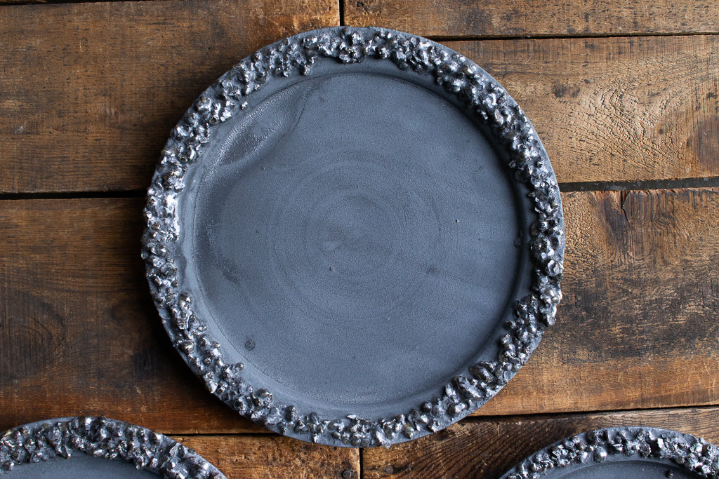 野中麟太郎 / stone plate black 石の皿 黒 小 20cm